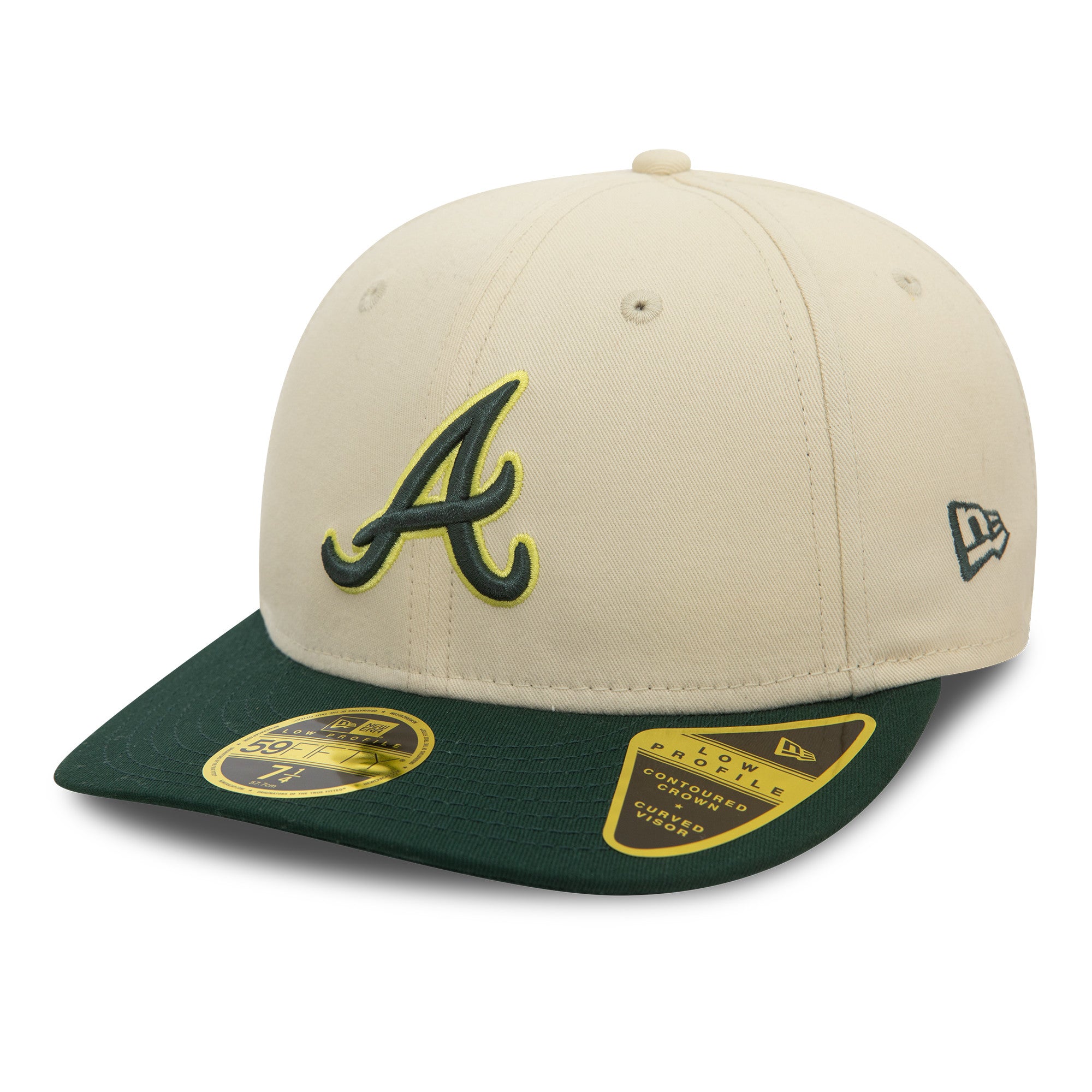 New Era - 59FIFTY Fitted Low Profile - Seasonal WS - Atlanta Braves - Stone/Dark Green - Headz Up 