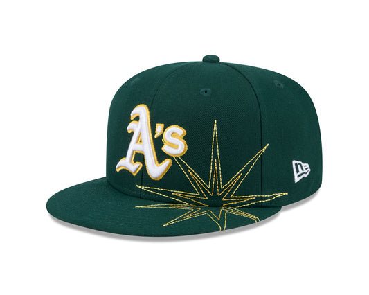 New Era - 59FIFTY Fitted Cap - SOLAR STARS - Oakland Athletics - Dark Green