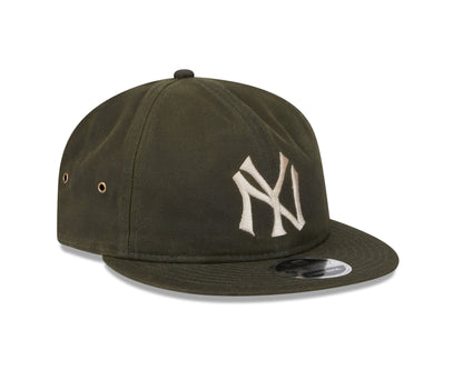 New Era - 9FIFTY Retro Crown - New York Yankees - Waxed Canvas - Dark Olive