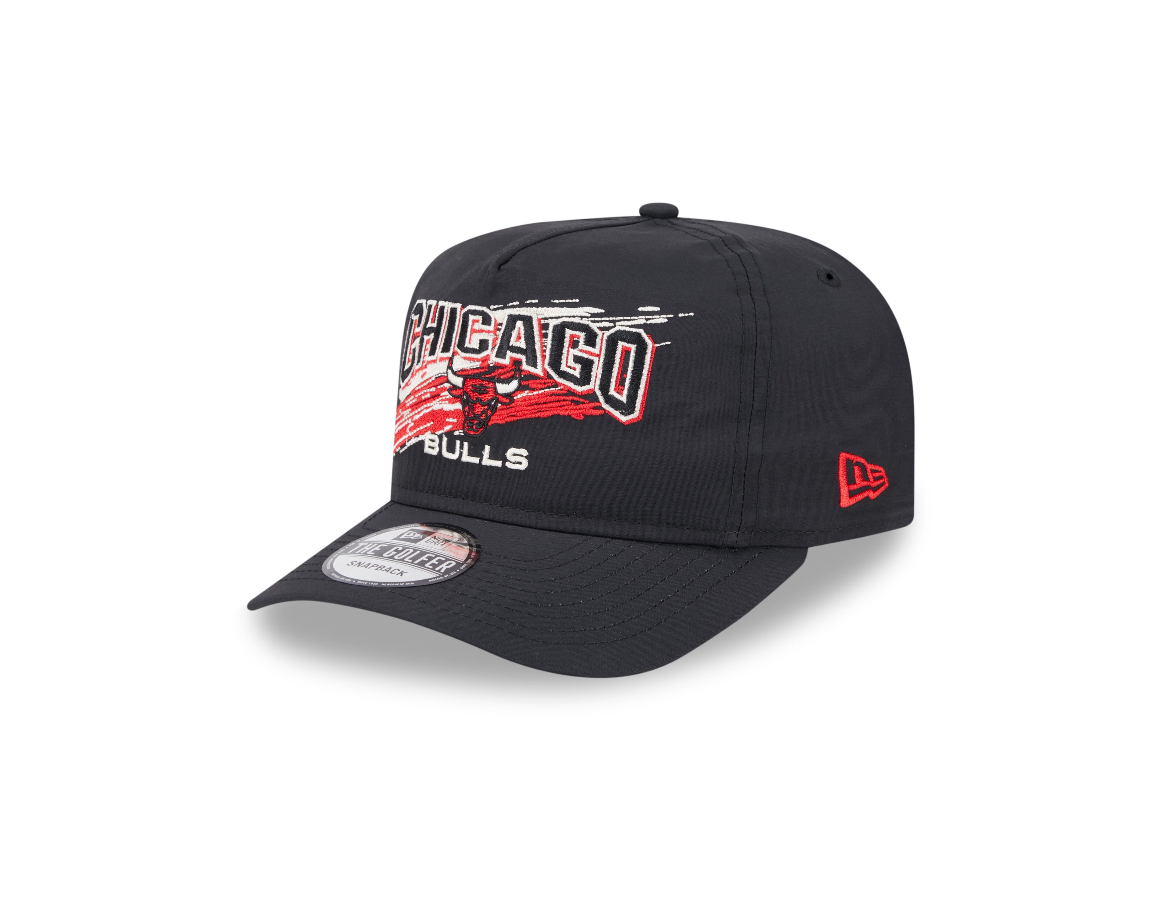 New Era - Chicago Bulls - Throwback Brush - Golfer - Black - Headz Up 