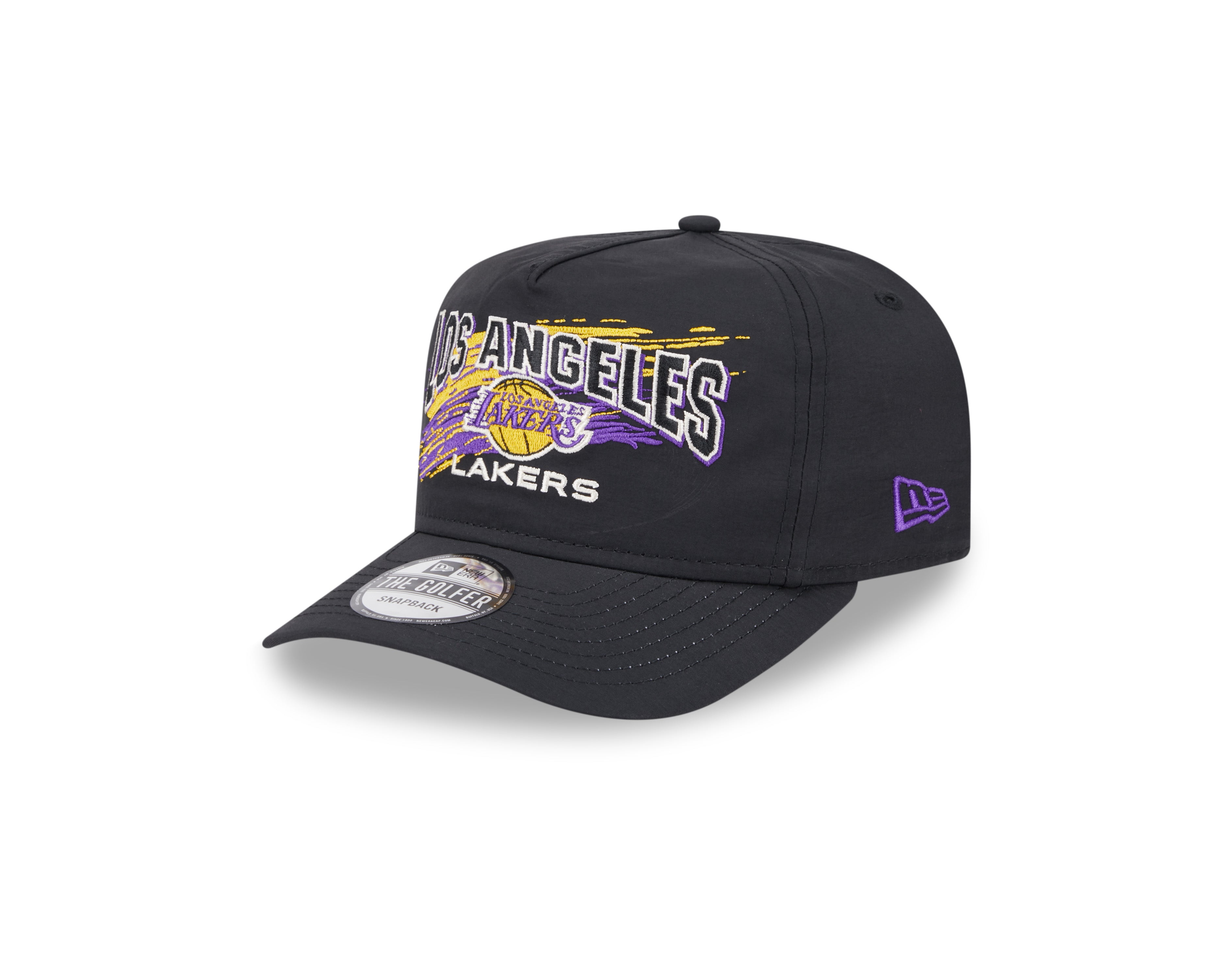New Era - Los Angeles Lakers - Throwback Brush - Golfer - Black - Headz Up 