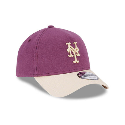 New Era - 9FORTY A-Frame Cap - MOLESKIN Crown - New York Mets - Maroon