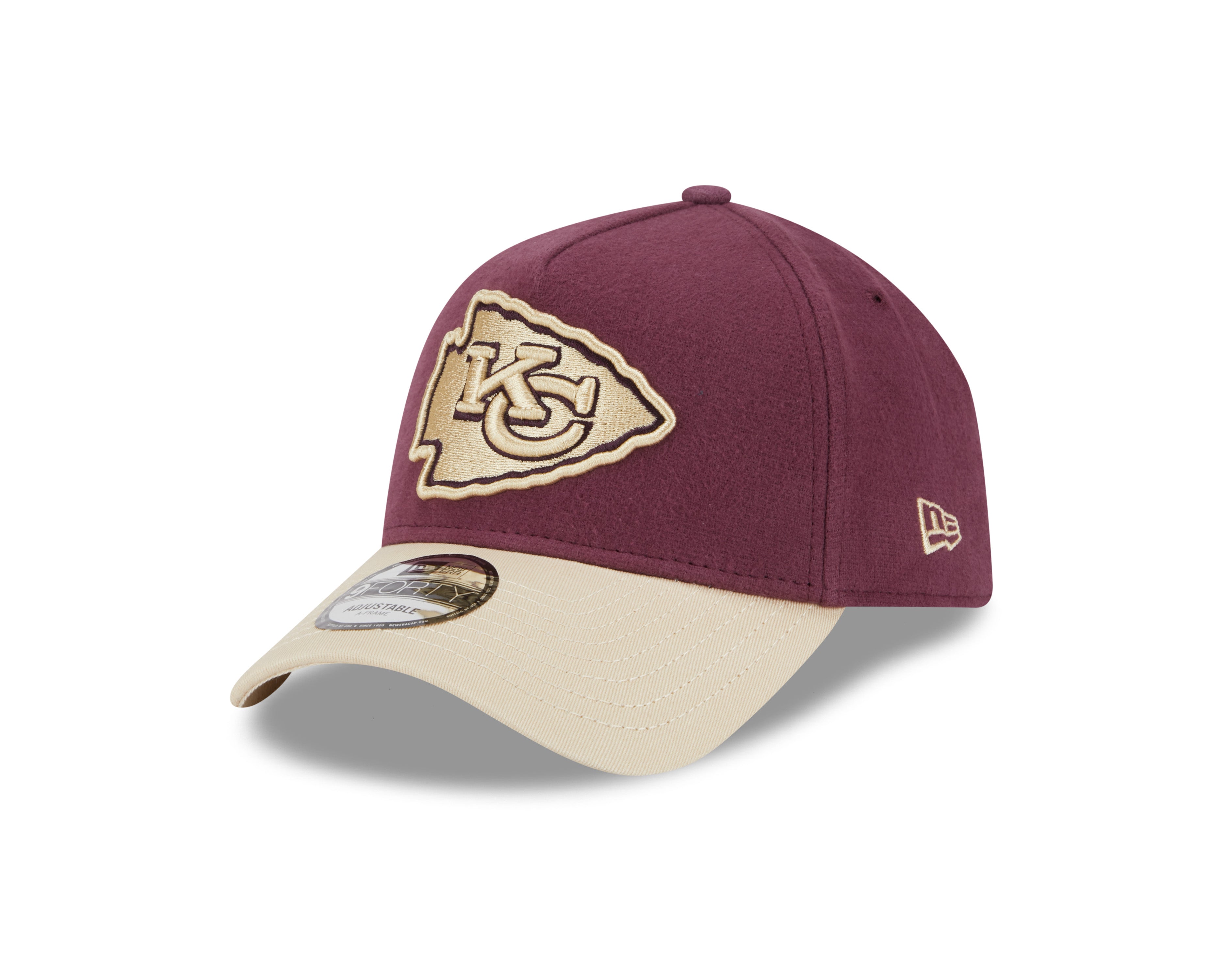 New Era - 9FORTY A-Frame Cap - MOLESKIN Crown - Kansas City Chiefs - Maroon - Headz Up 
