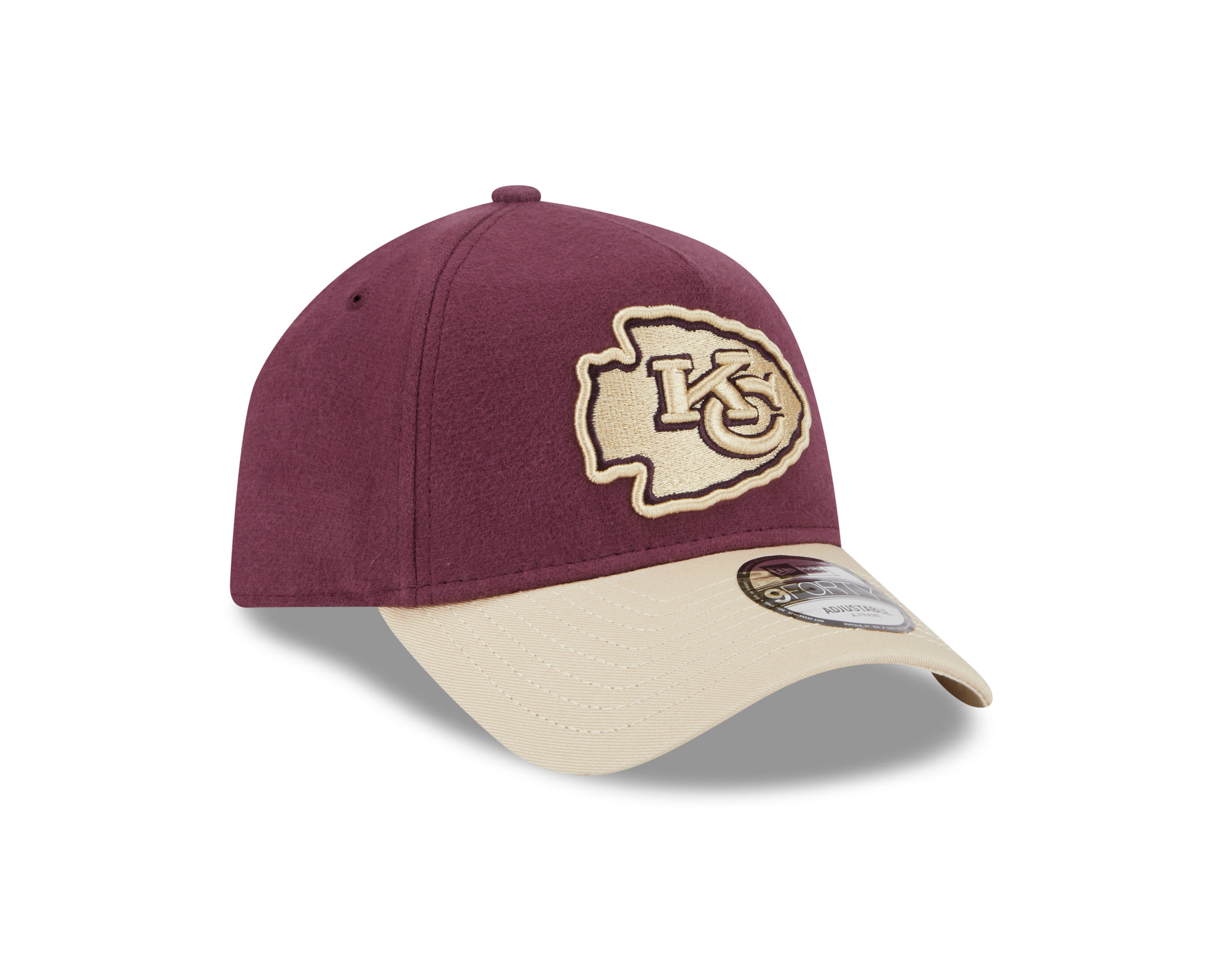 New Era - 9FORTY A-Frame Cap - MOLESKIN Crown - Kansas City Chiefs - Maroon - Headz Up 