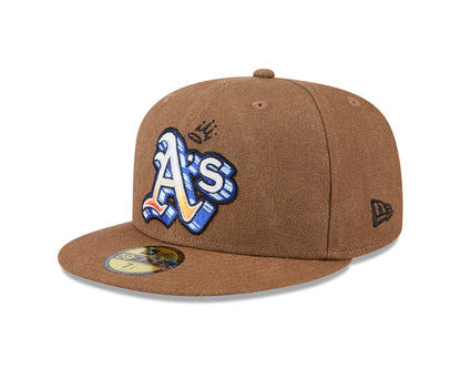 New Era - 59FIFTY - Oakland Athletics - Logo Scribble - Brown