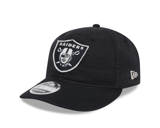 New Era - 9FIFTY Retro Crown - Las Vegas Raiders - CANVAS FELT LOGO - Black