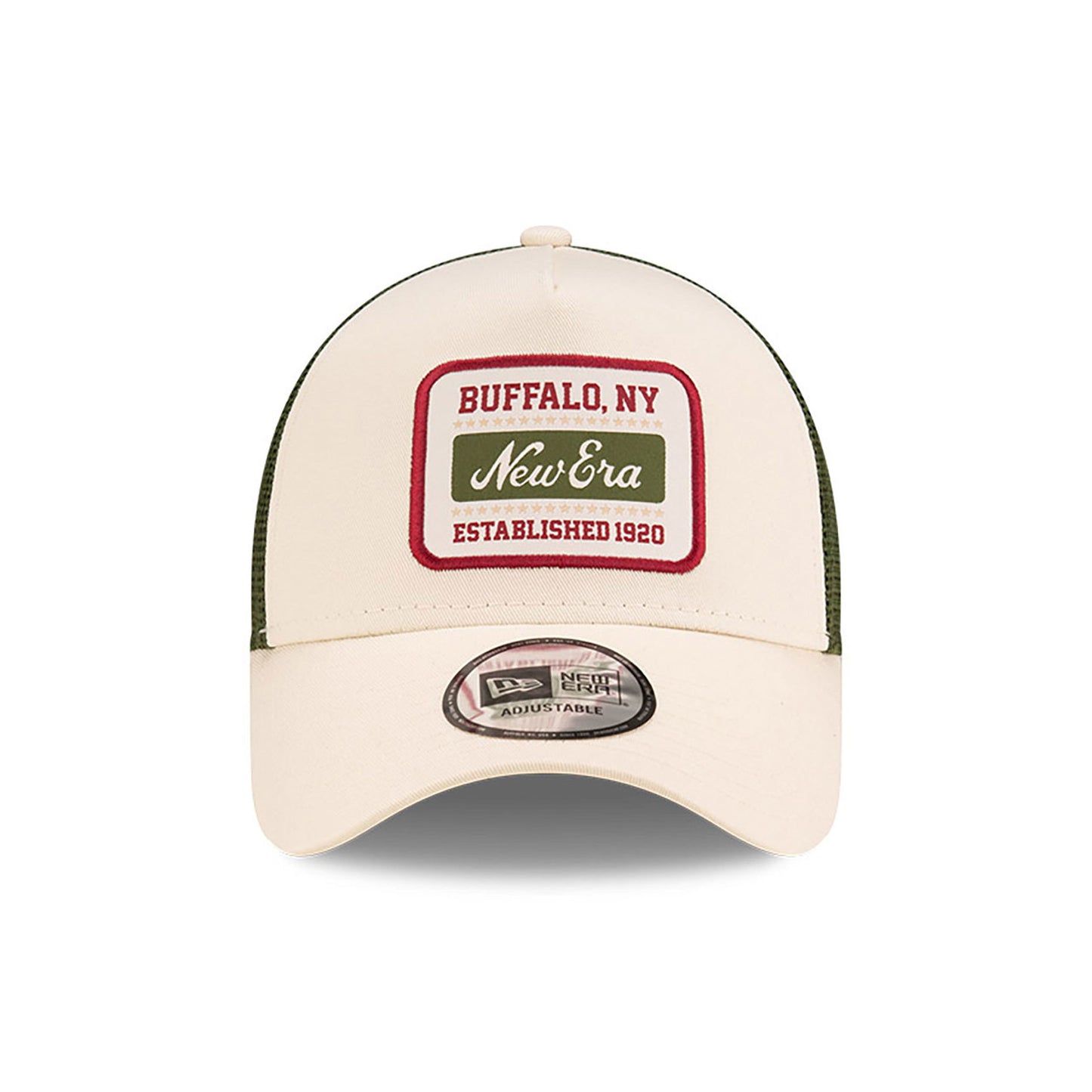 New Era - NE Script Patch - A-Frame Trucker Adjustable Cap - Light Beige