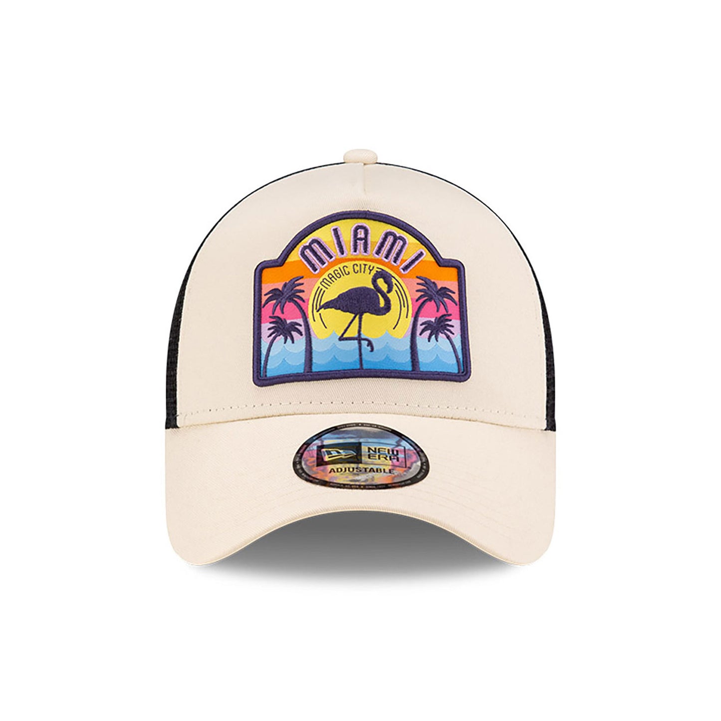 New Era - Miami Patch - A-Frame Trucker Adjustable Cap - Light Beige