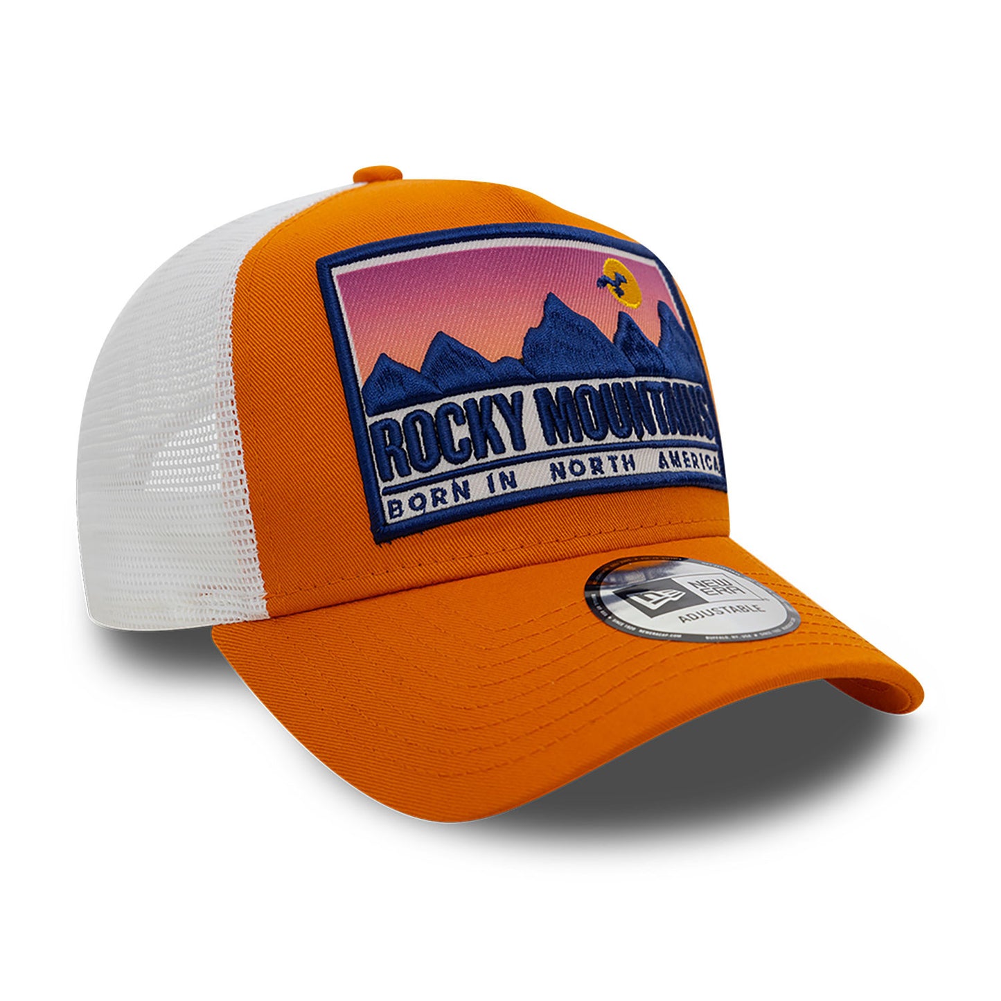 New Era - Location Patch A-Frame Trucker Adjustable Cap - Rust/White