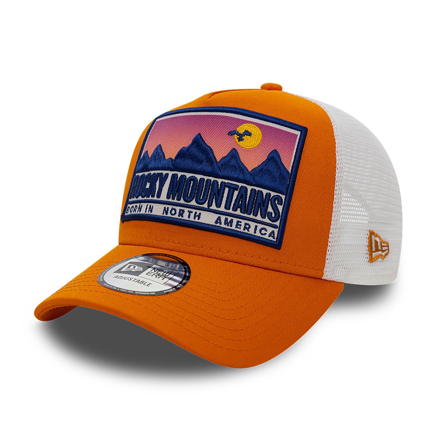 New Era - Location Patch A-Frame Trucker Adjustable Cap - Rust/White