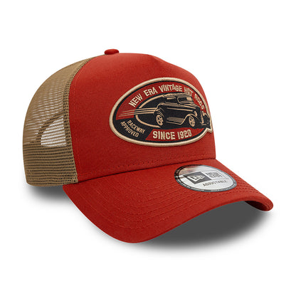 New Era - Hot Rod Patch A-Frame Trucker Adjustable Cap - Rust