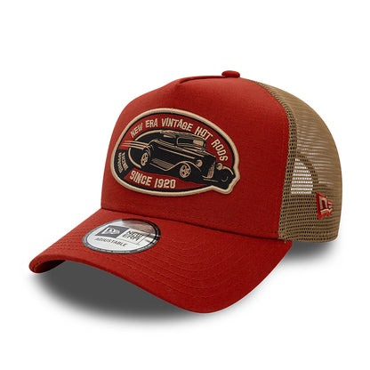 New Era - Hot Rod Patch A-Frame Trucker Adjustable Cap - Rust