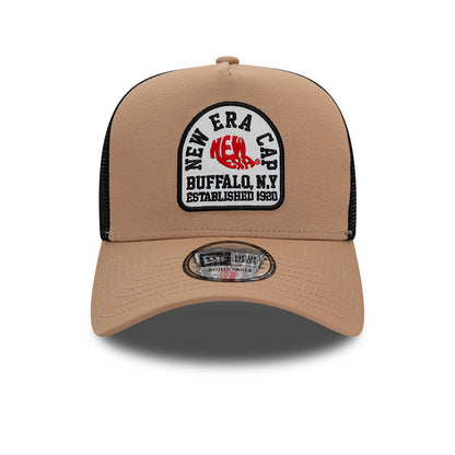 New Era - STATE Patch A-Frame Trucker Adjustable Cap - Beige