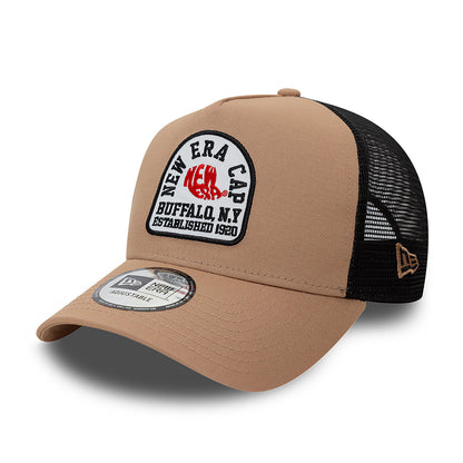 New Era - STATE Patch A-Frame Trucker Adjustable Cap - Beige