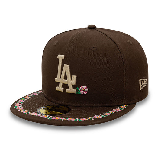 New Era - 59FIFTY Fitted Cap - Floral Border - Los Angeles Dodgers - Walnut