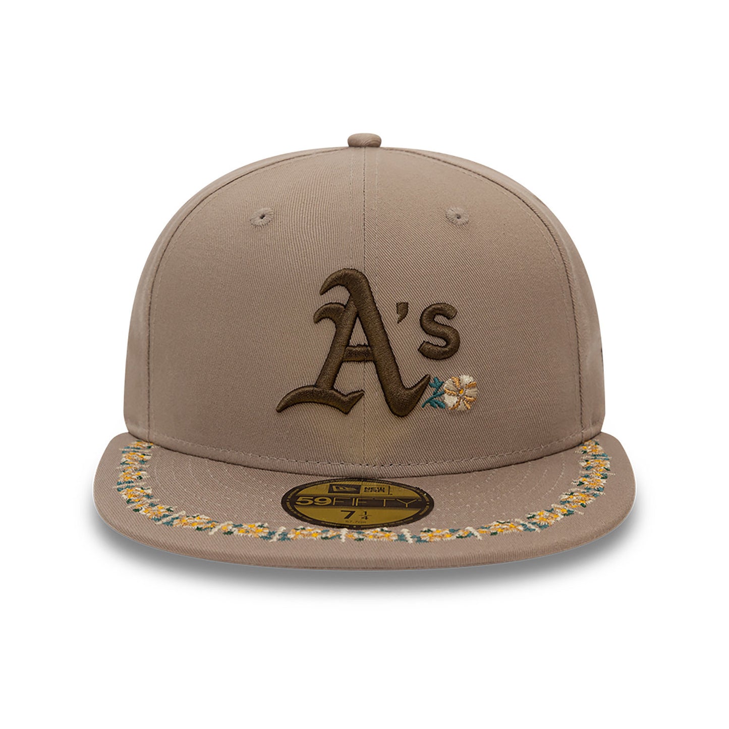 New Era - 59FIFTY Fitted Cap - Floral Border - Oakland Athletics - Light Brown