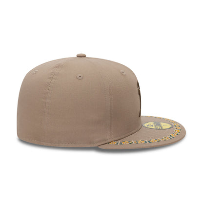 New Era - 59FIFTY Fitted Cap - Floral Border - Oakland Athletics - Light Brown