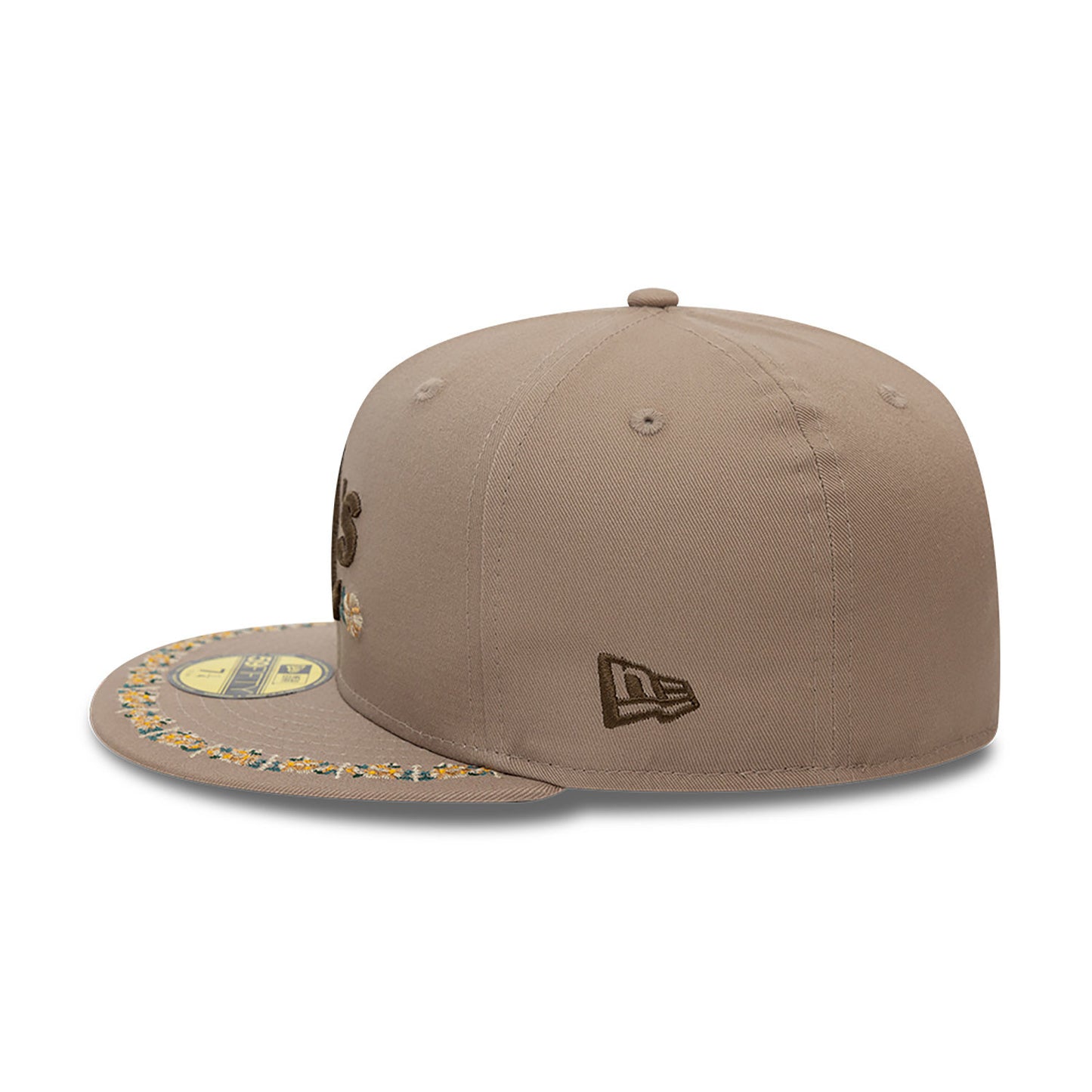 New Era - 59FIFTY Fitted Cap - Floral Border - Oakland Athletics - Light Brown