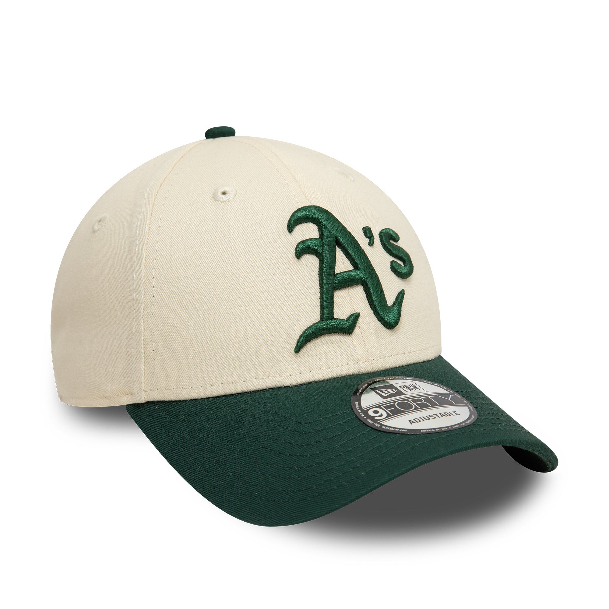 New Era - 9FORTY - Oakland Athletics - Colour Block - Light Chrome/Dark Green - Headz Up 