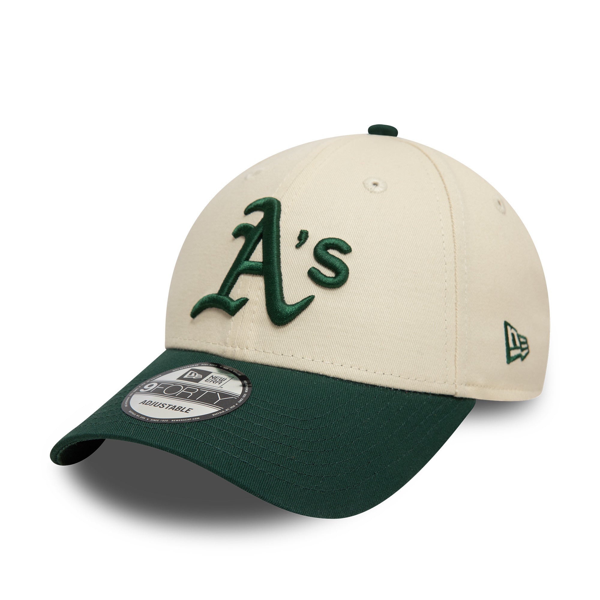 New Era - 9FORTY - Oakland Athletics - Colour Block - Light Chrome/Dark Green - Headz Up 