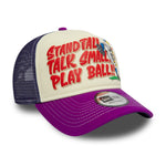 New Era -  NE Graphic - E-Frame Trucker Cap - Off White/Purple - Headz Up 