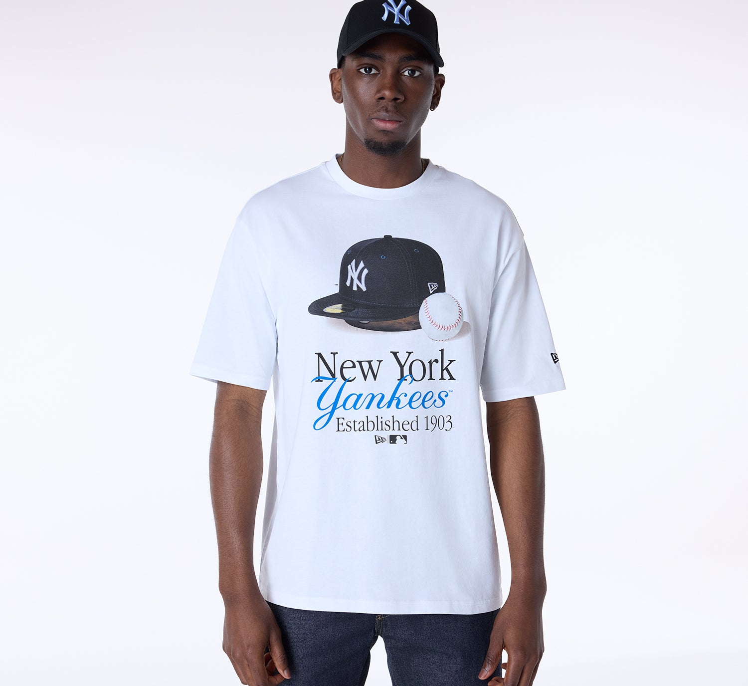 New Era - MLB Script Graphic - T-Shirt  - New York Yankees - White - Headz Up 