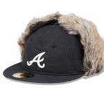 New Era - 59FIFTY Fitted Cap - WINTER DOGEAR - Atlanta Braves - Black - Headz Up 