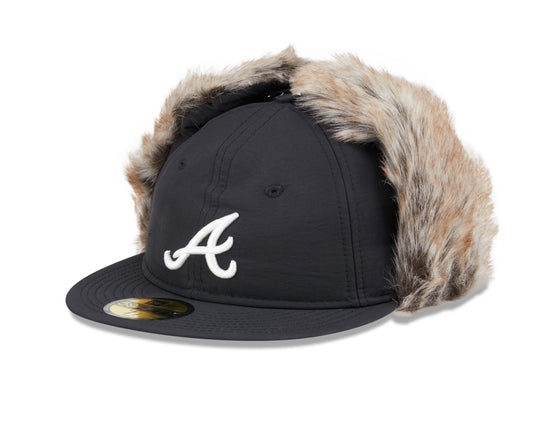 New Era - 59FIFTY Fitted Cap - WINTER DOGEAR - Atlanta Braves - Black