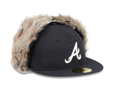 New Era - 59FIFTY Fitted Cap - WINTER DOGEAR - Atlanta Braves - Black