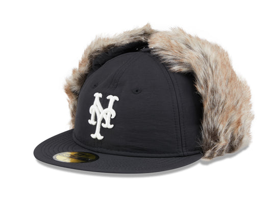 New Era - 59FIFTY Fitted Cap - WINTER DOGEAR - New York Mets - Black