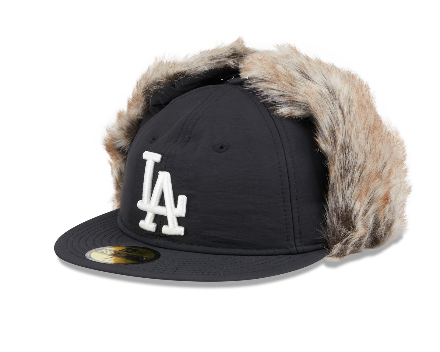 New Era - 59FIFTY Fitted Cap - WINTER DOGEAR - Los Angeles Dodgers - Black