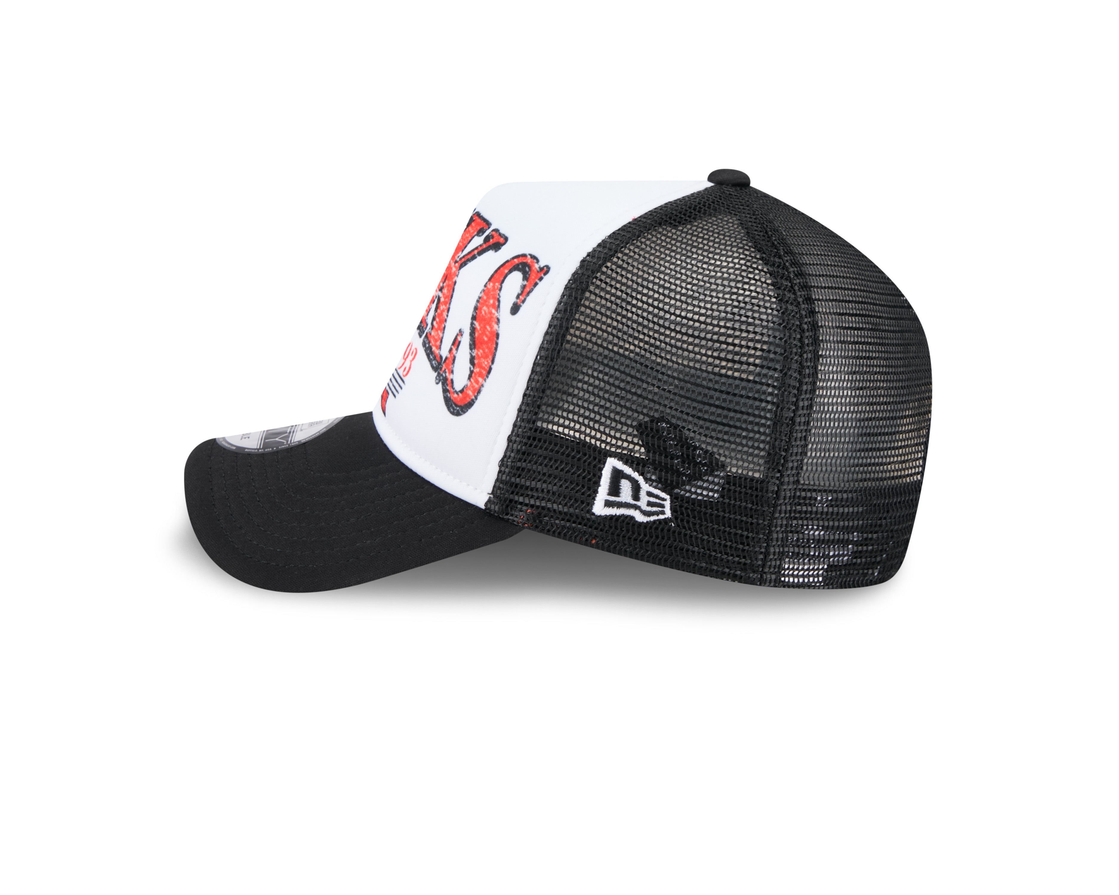 New Era - Anaheim Ducks - DISTRESSED Trucker Cap - White/Black - Headz Up 