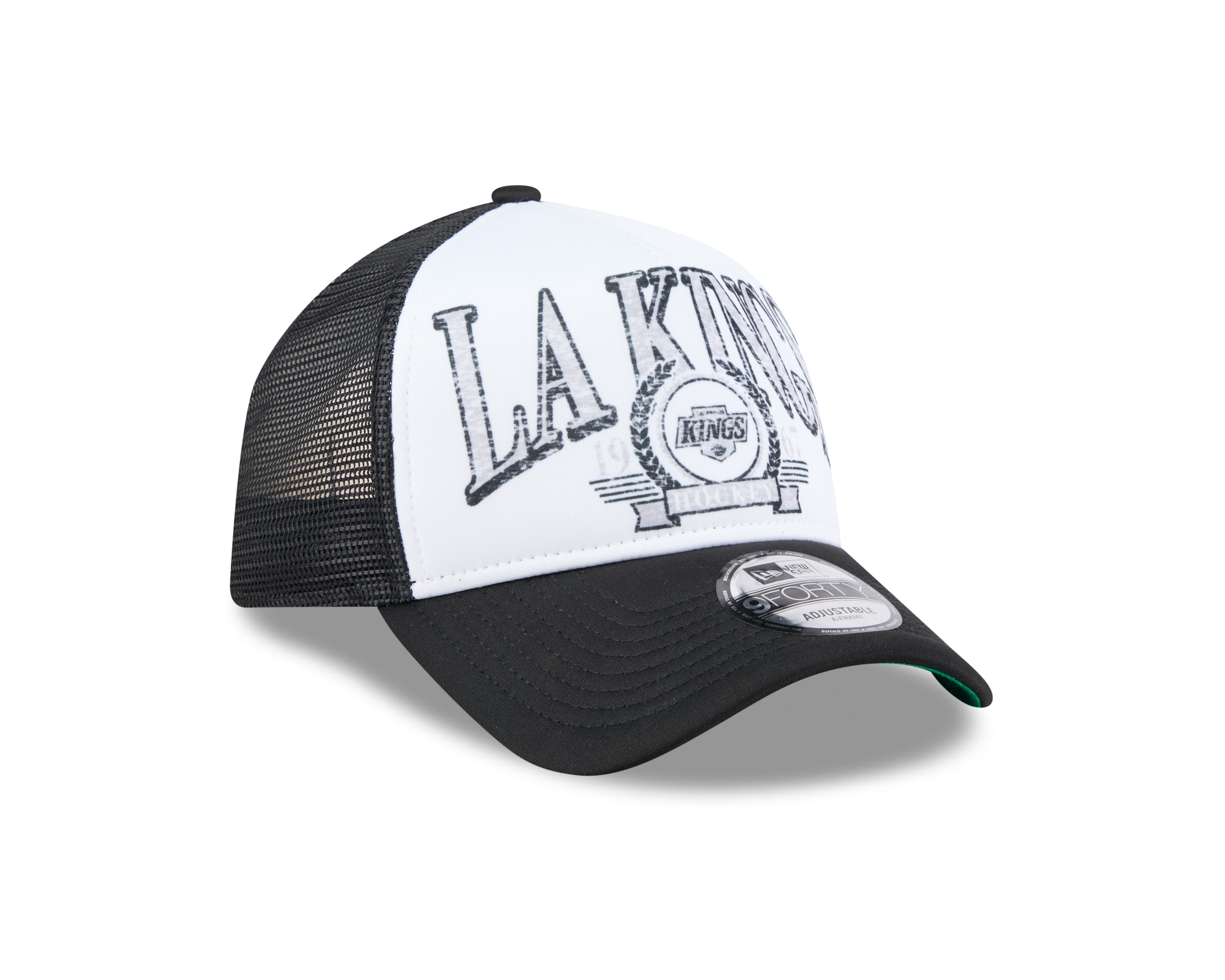 New Era - Los Angeles Kings - DISTRESSED Trucker Cap - White/Black - Headz Up 
