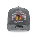 New Era - 9FORTY A-Frame Washed Cap - Chicago Blackhawks - Black - Headz Up 