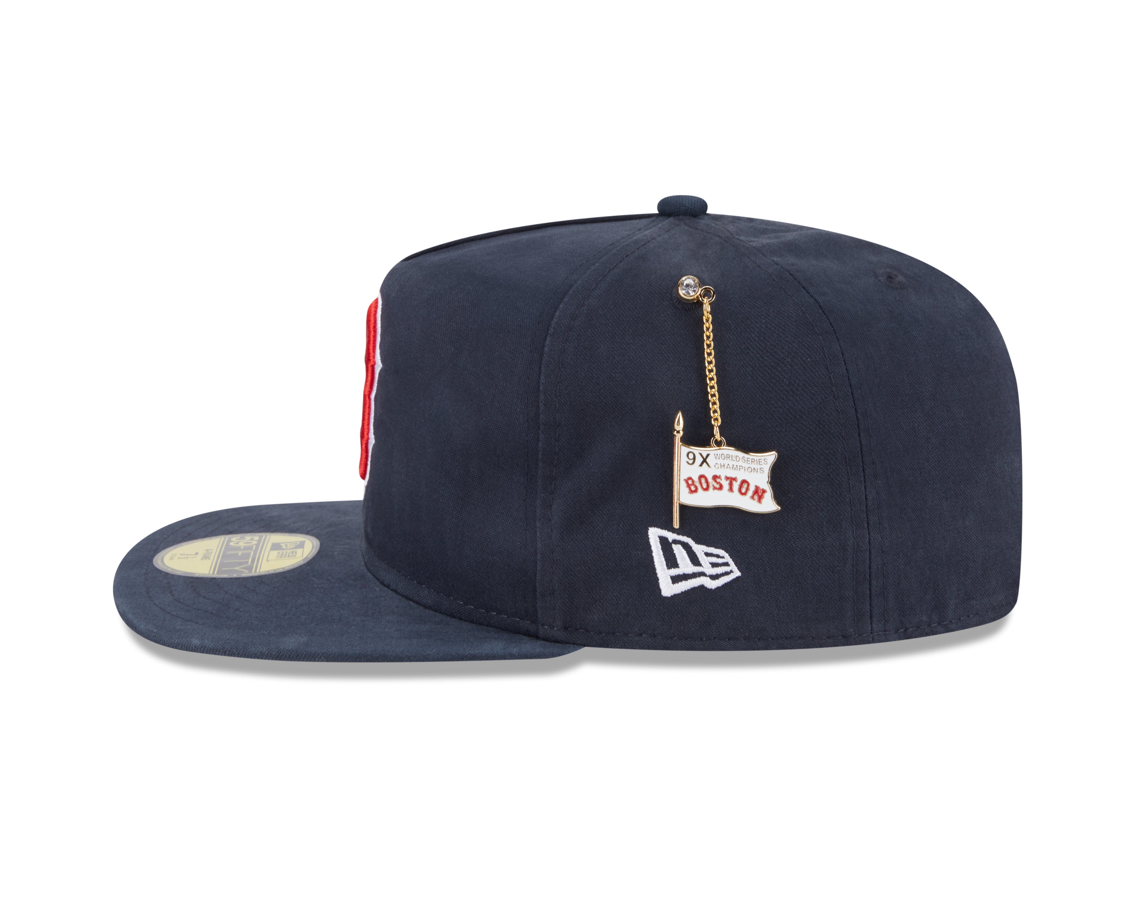 New Era - 59FIFTY Fitted A-Frame Cap - Championship Side Flag - Boston Red Sox - Navy - Headz Up 