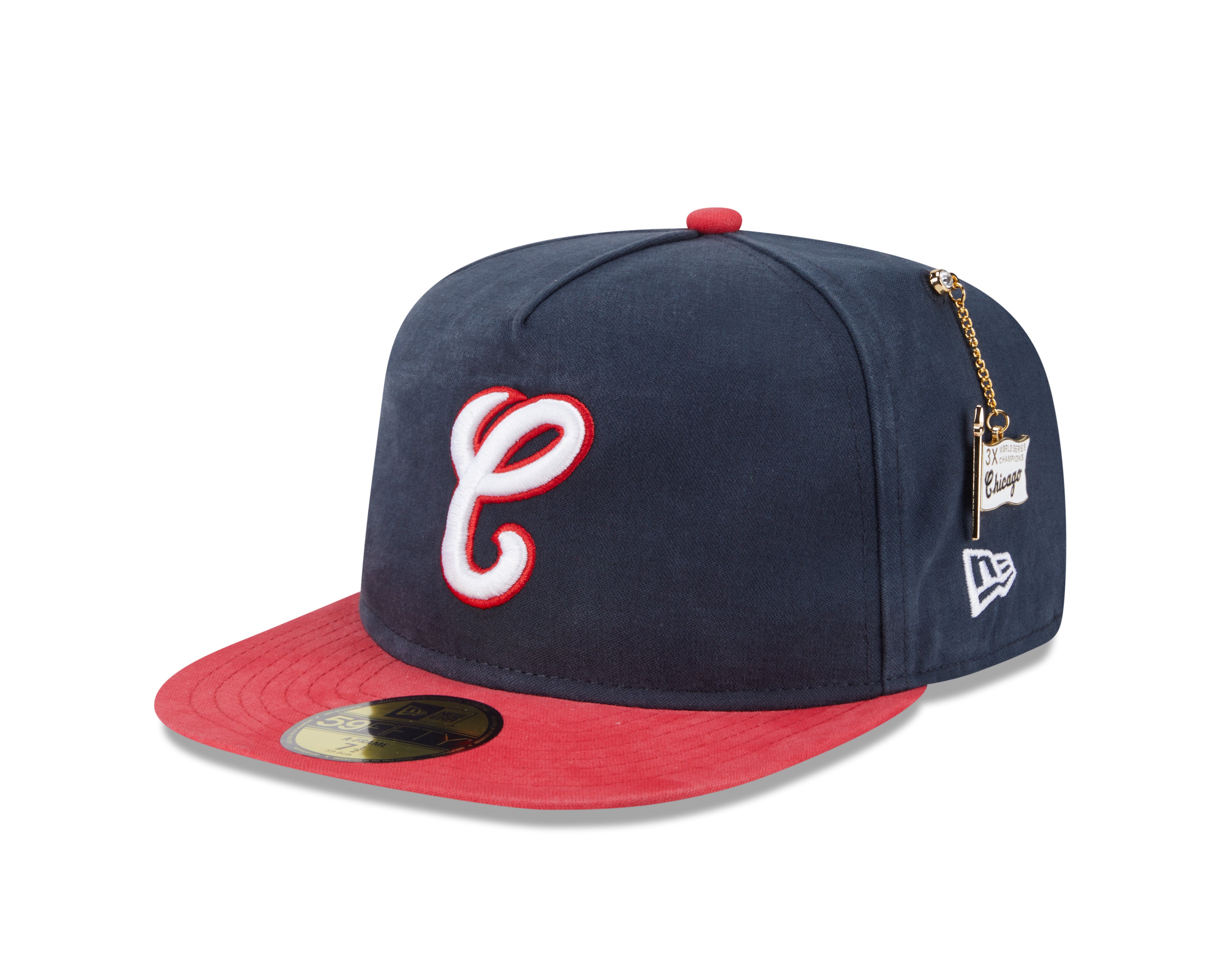 New Era - 59FIFTY Fitted A-Frame Cap - Championship Side Flag - Chicago White Sox - Navy - Headz Up 