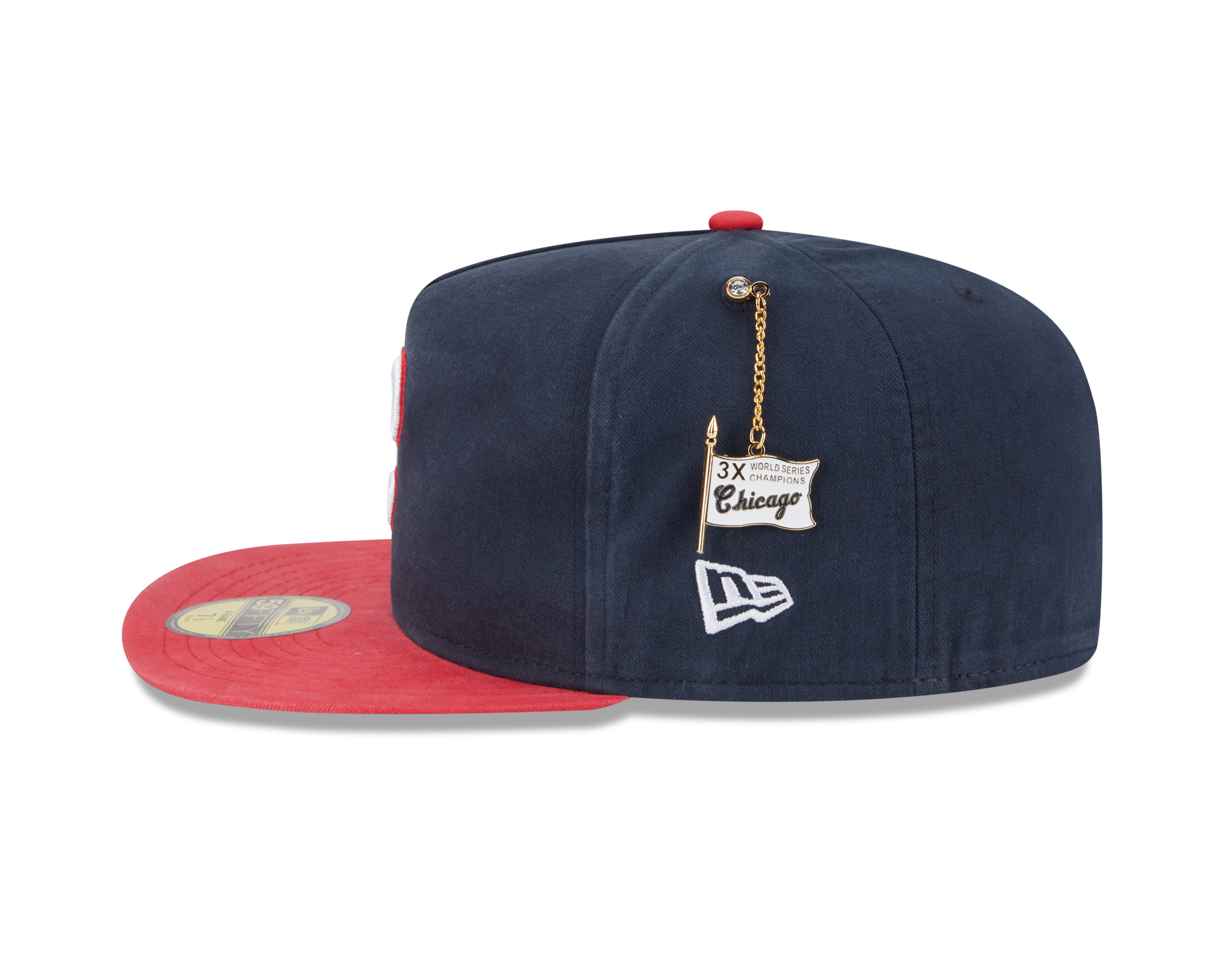 New Era - 59FIFTY Fitted A-Frame Cap - Championship Side Flag - Chicago White Sox - Navy - Headz Up 