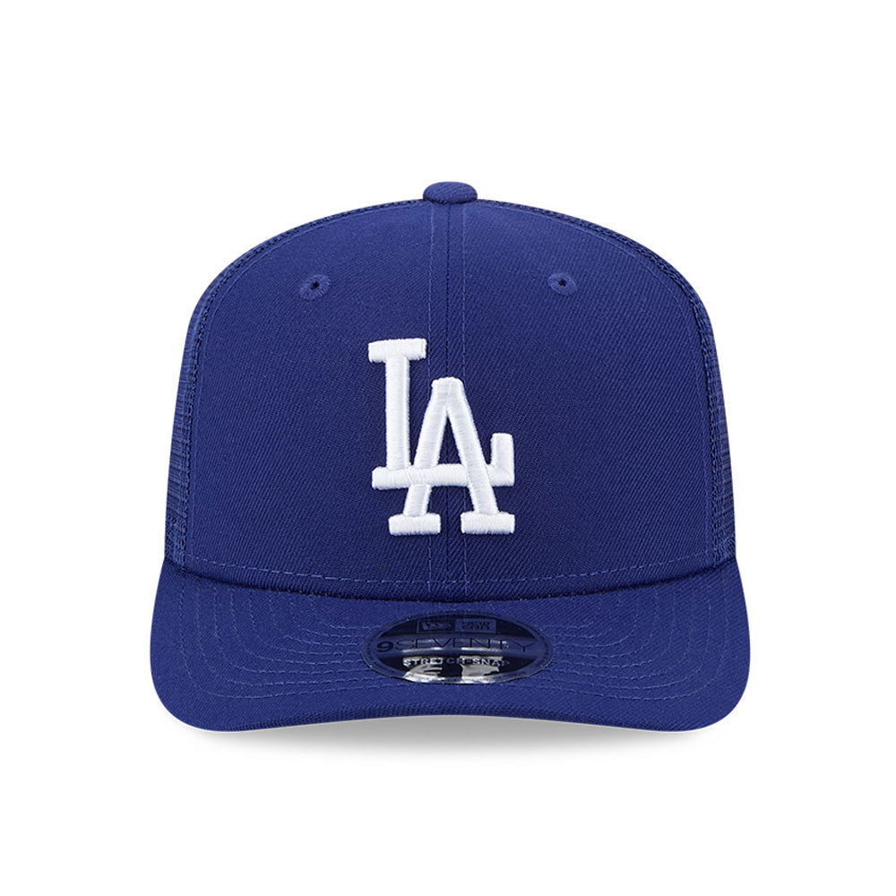 New Era 9SEVENTY stretch mesh snapback cap med Los Angeles Dodgers-logo, sort og grå mesh material, afslappet stil