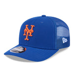 New Era 9SEVENTY Stretch Mesh snapback cap med New York Mets logo, sort og grå mesh materiale, flat brim, afslappet stil