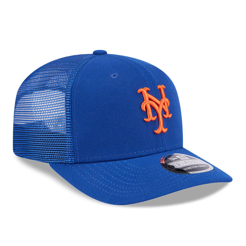 New Era 9SEVENTY stretch mesh snapback cap med New York Mets logo, sort med grønne detaljer og justerbar snaplukning