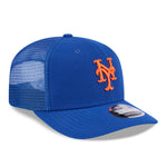 New Era 9SEVENTY stretch mesh snapback cap med New York Mets logo, sort med grønne detaljer og justerbar snaplukning