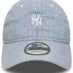 New Era New York Yankees 9TWENTY seersucker cap i navy og hvid med justerbar rem, afslappet sportstil