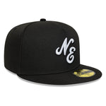New Era - 59FIFTY Fitted A-Frame Cap - NE SCRIPT - Precurved - Black - Headz Up 