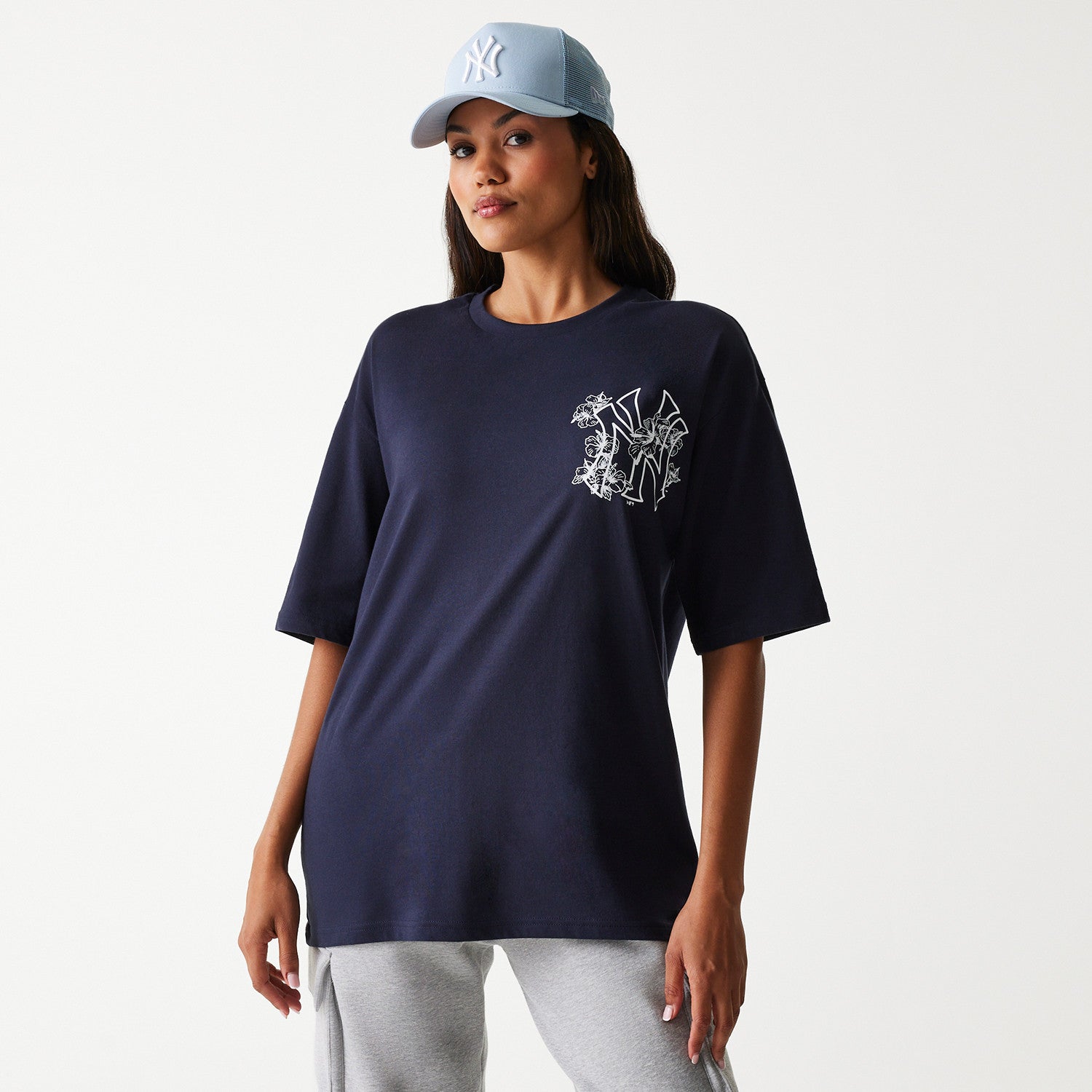 New Era - MLB FLORAL Graphic - Oversize Tee - New York Yankees - Navy - Headz Up 