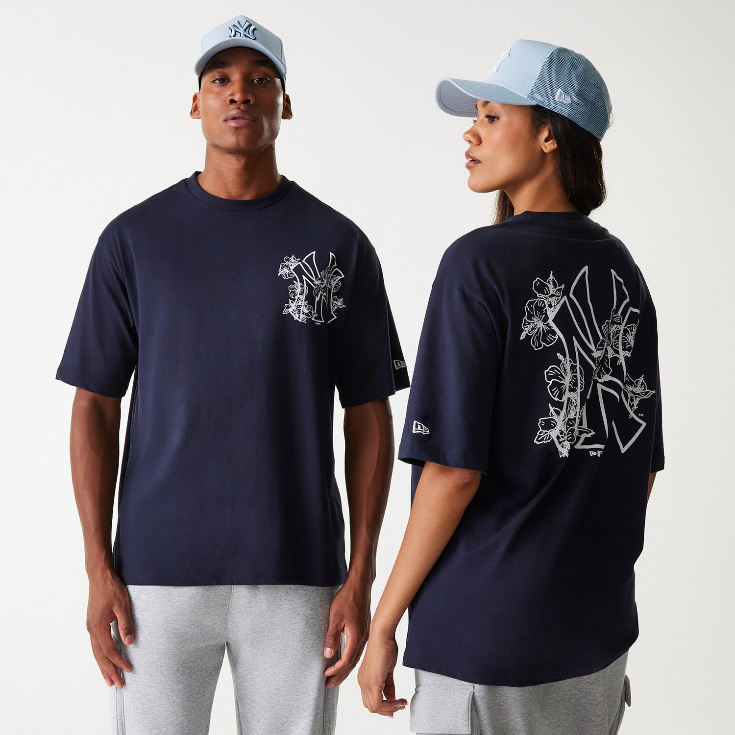 New Era - MLB FLORAL Graphic - Oversize Tee - New York Yankees - Navy - Headz Up 