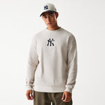 New Era - MLB WAFFLE - Oversize Crewneck - New York Yankees - Stone - Headz Up 