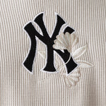 New Era - MLB WAFFLE - Oversize Crewneck - New York Yankees - Stone - Headz Up 