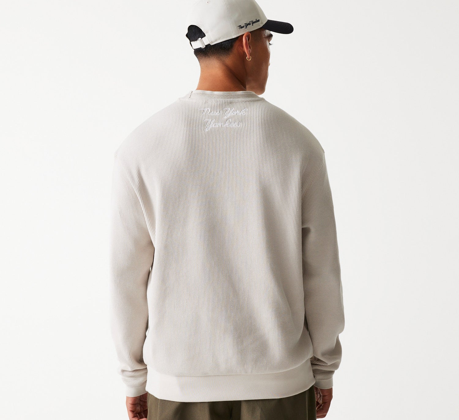 New Era - MLB WAFFLE - Oversize Crewneck - New York Yankees - Stone - Headz Up 