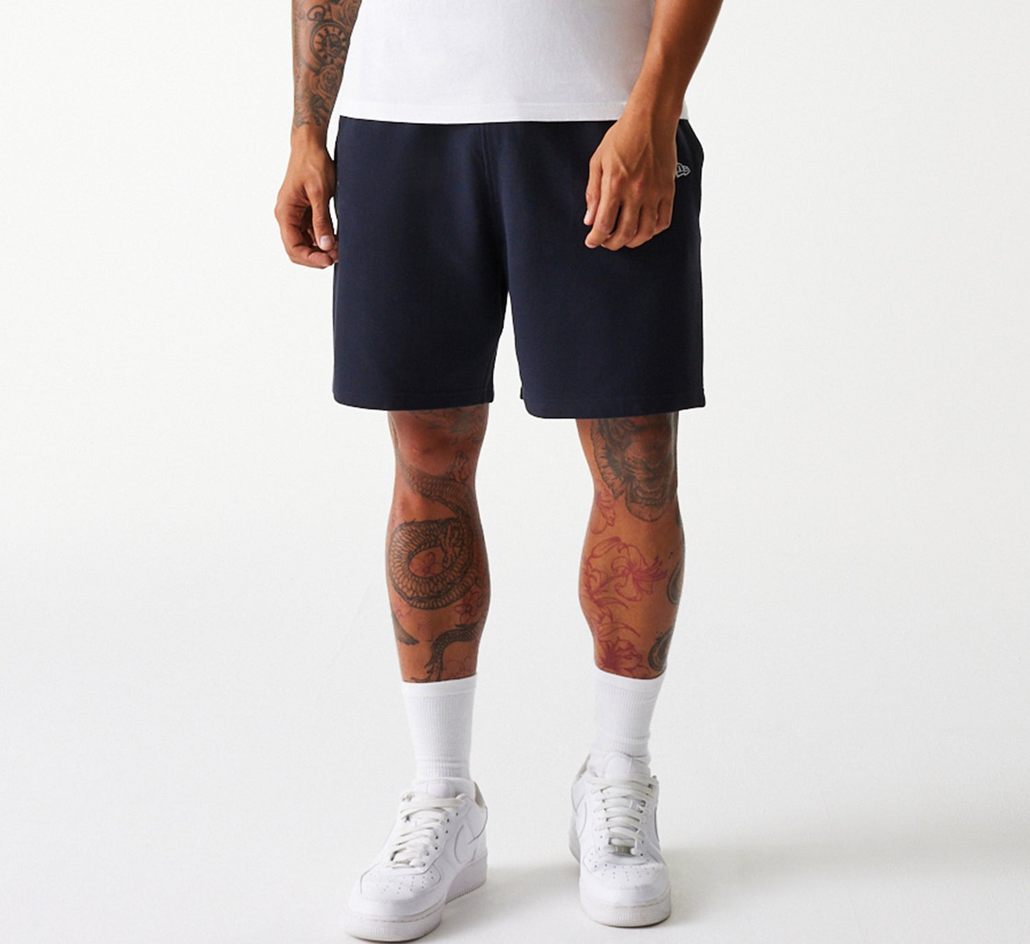 Navy New Era MLB Pique Shorts med New York Yankees logo, afslappet sportsstil og komfortabel pasform.