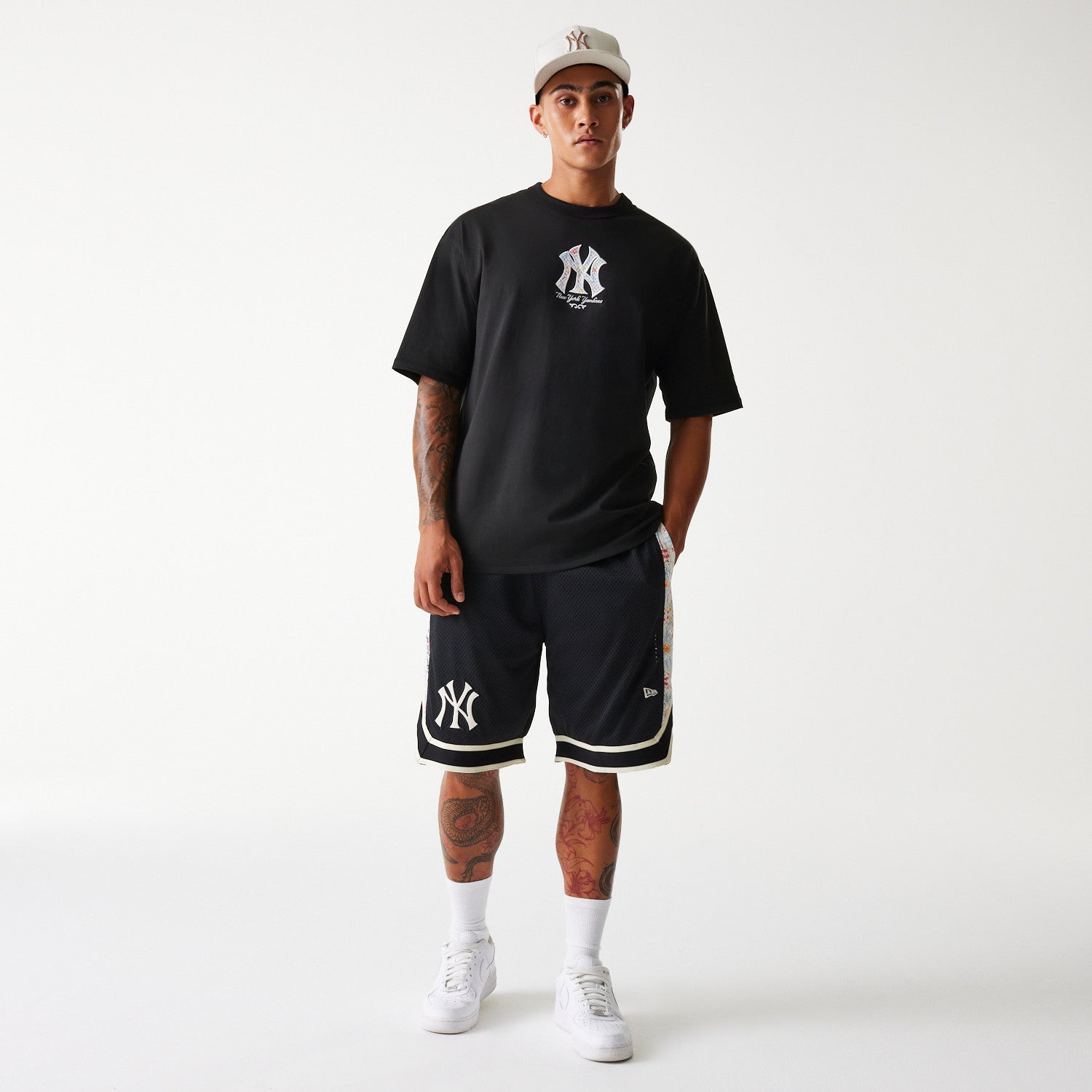 New Era - MLB Infill Mesh Shorts - New York Yankees - Black - Headz Up 